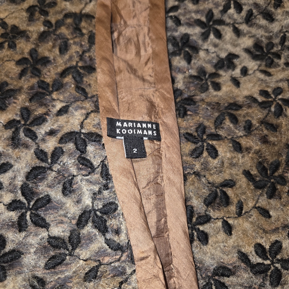 Marianne Kooimans Black and Brown Lace Silk Skirt Wool Embroidered Vintage Skirt - Picture 2 of 9